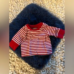 Red and white striped long sleeve t-shirt 0-3 months